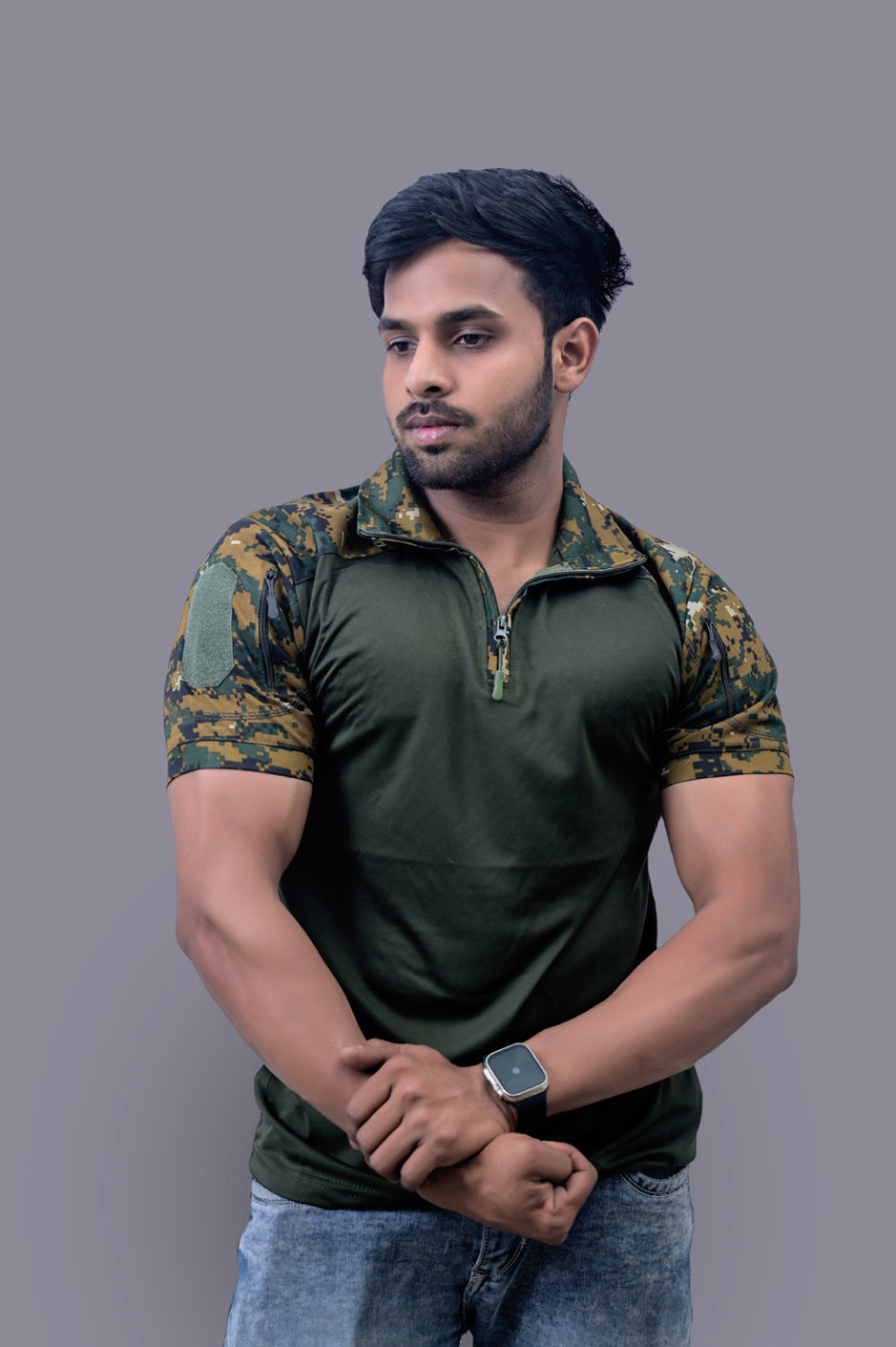 Nahar Patch Half Sleeves Sports T-Shirt