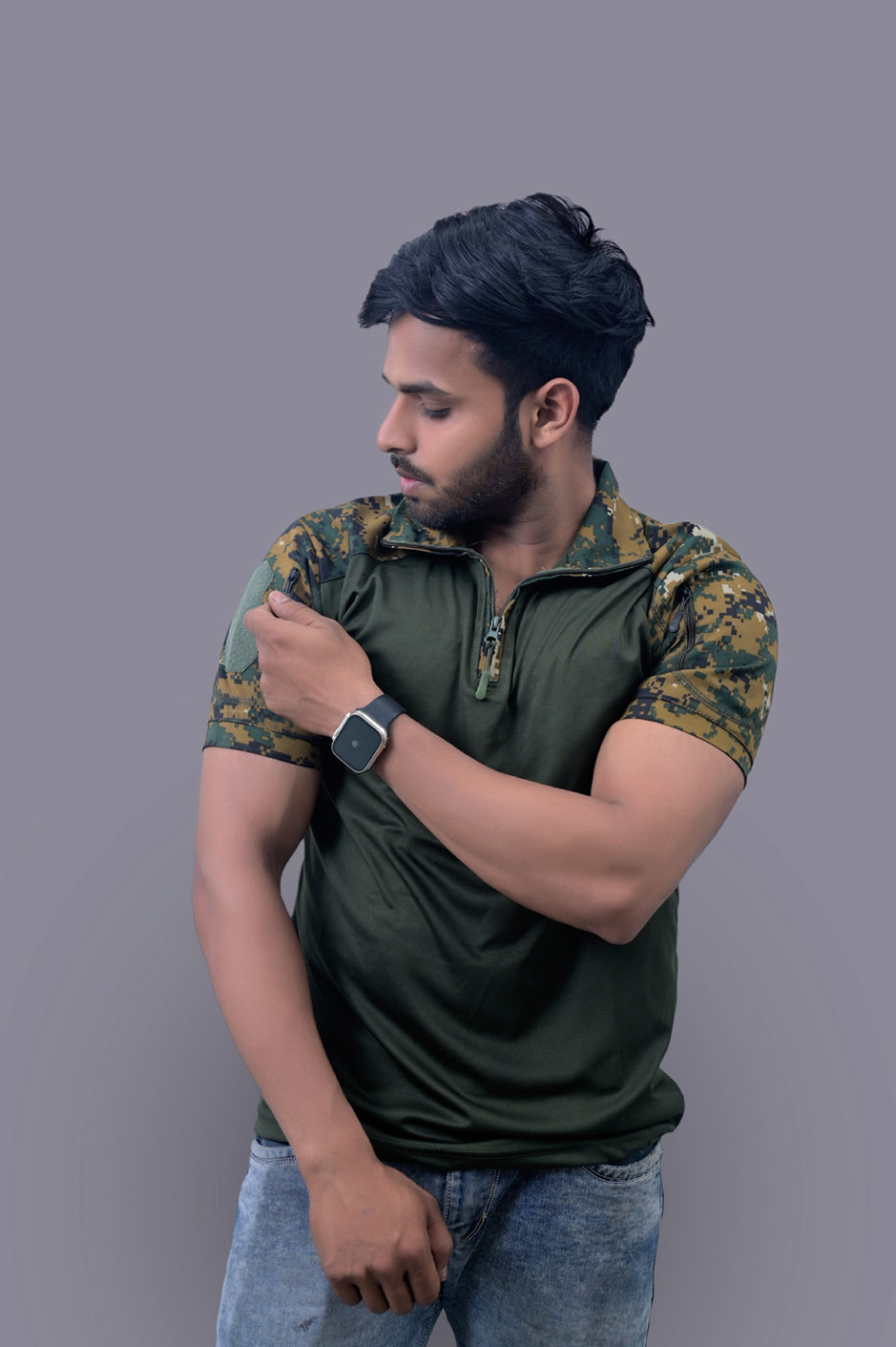 Nahar Patch Half Sleeves Sports T-Shirt