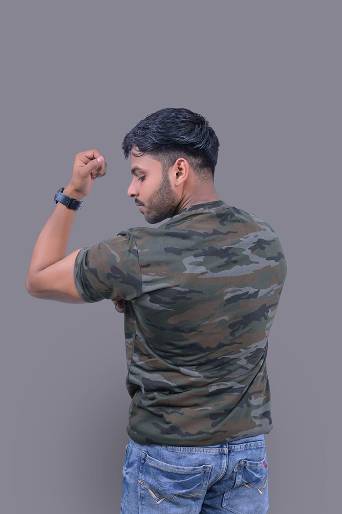 Military Camouflage Half Sleeve T-Shirt