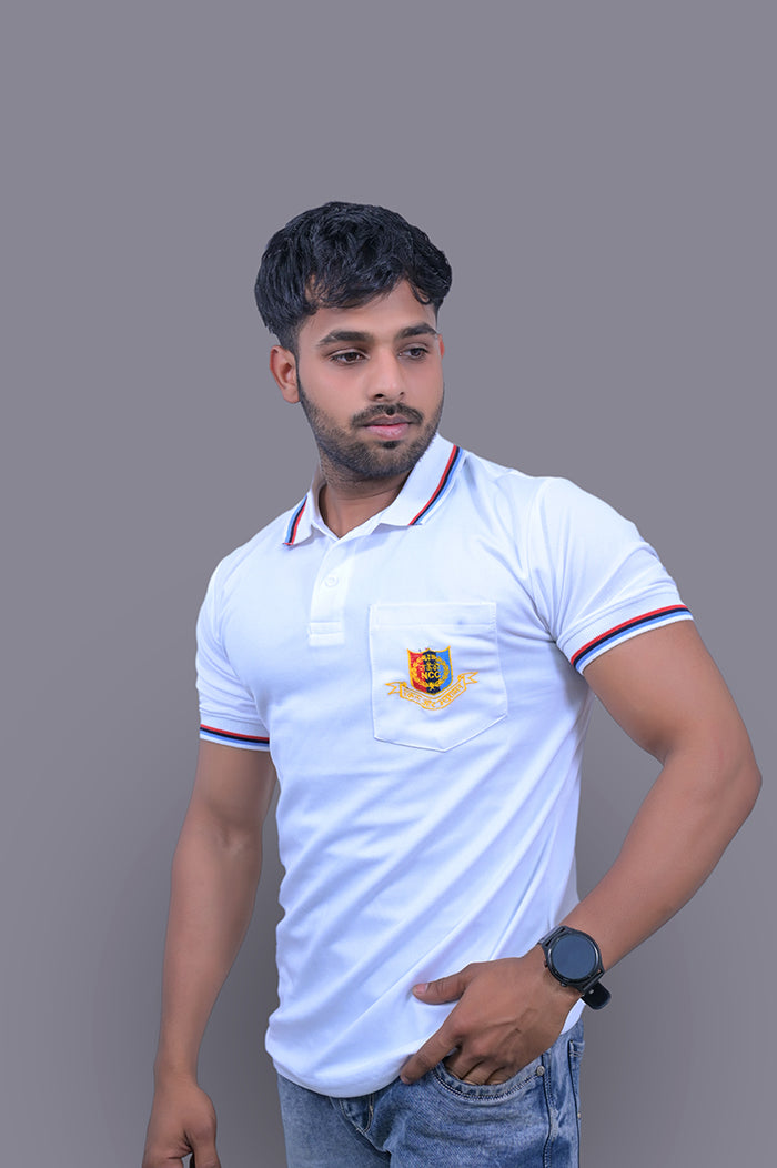 NCC Plain White Half Sleeve T-Shirt
