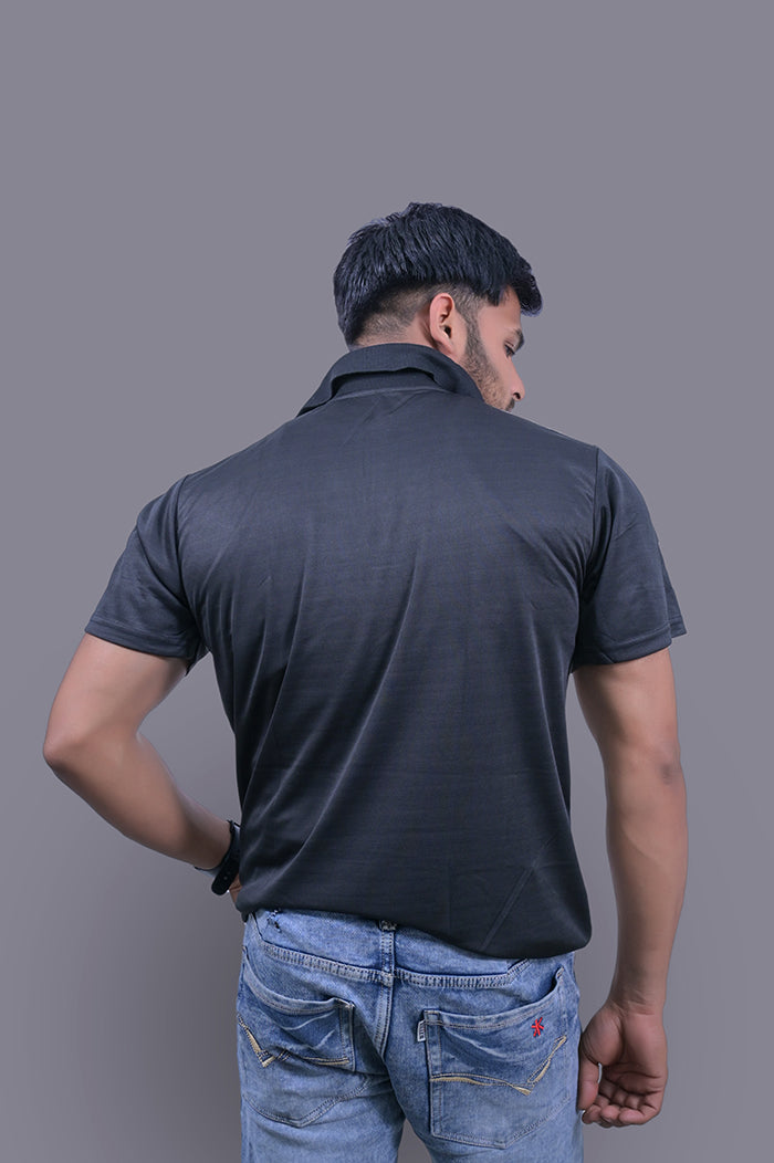 FIT INDIA Black Half Sleeve T-Shirt