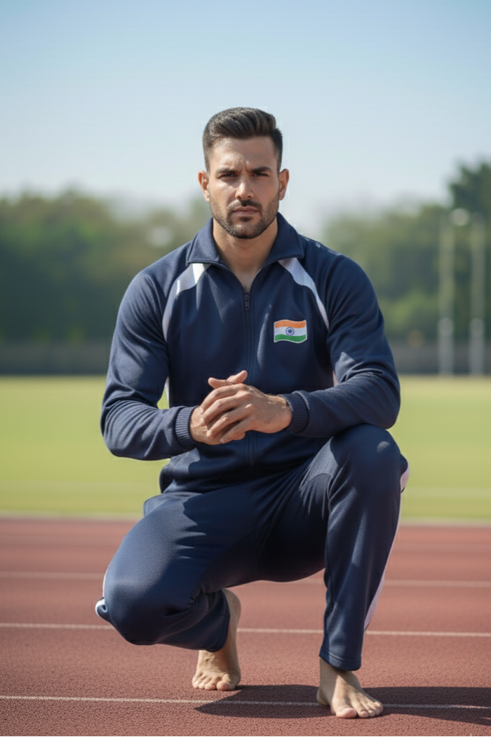 Premium Track Suit – Blue White with Indian Flag