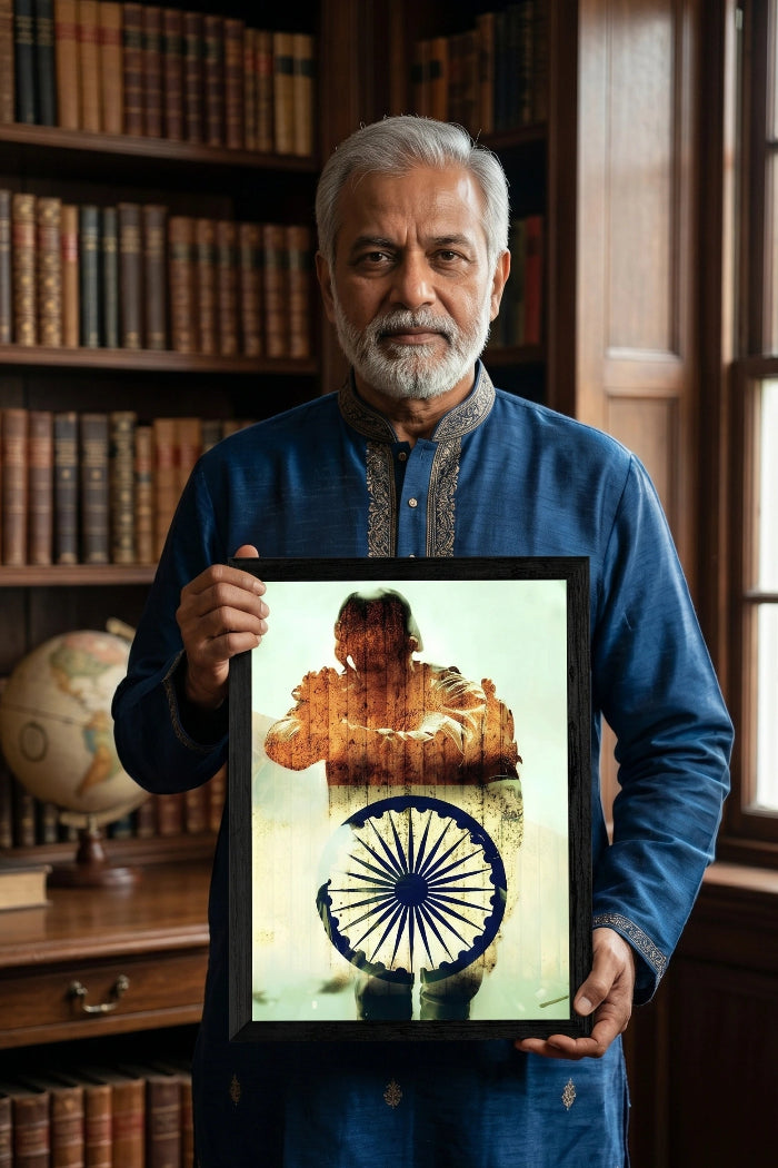Bharat Shield Warrior – Patriotic Frame