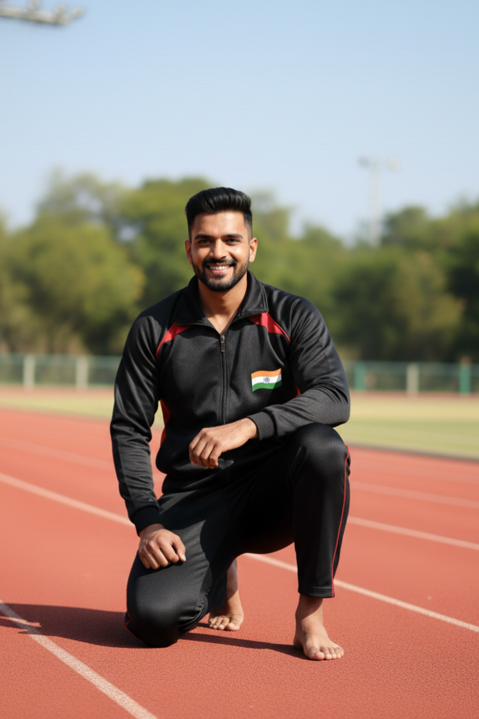 Premium Track Suit – Black Red with Indian Flag