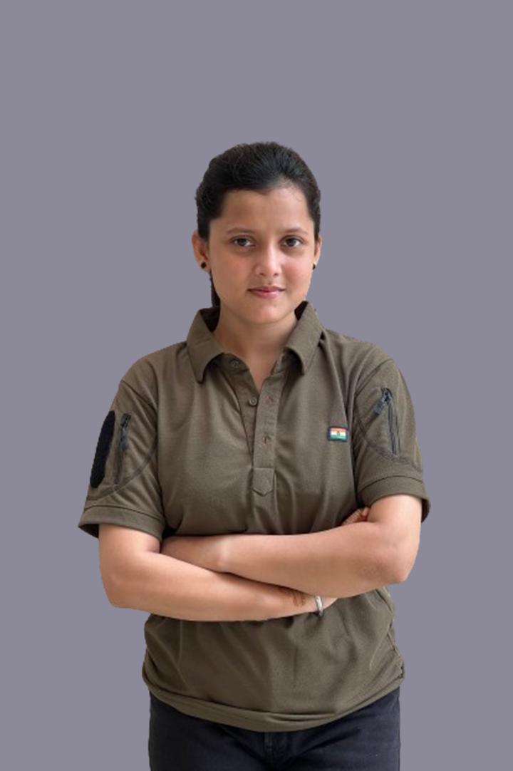 Indian Flag Half Sleeve Khakhi Mattee T-Shirt for Women