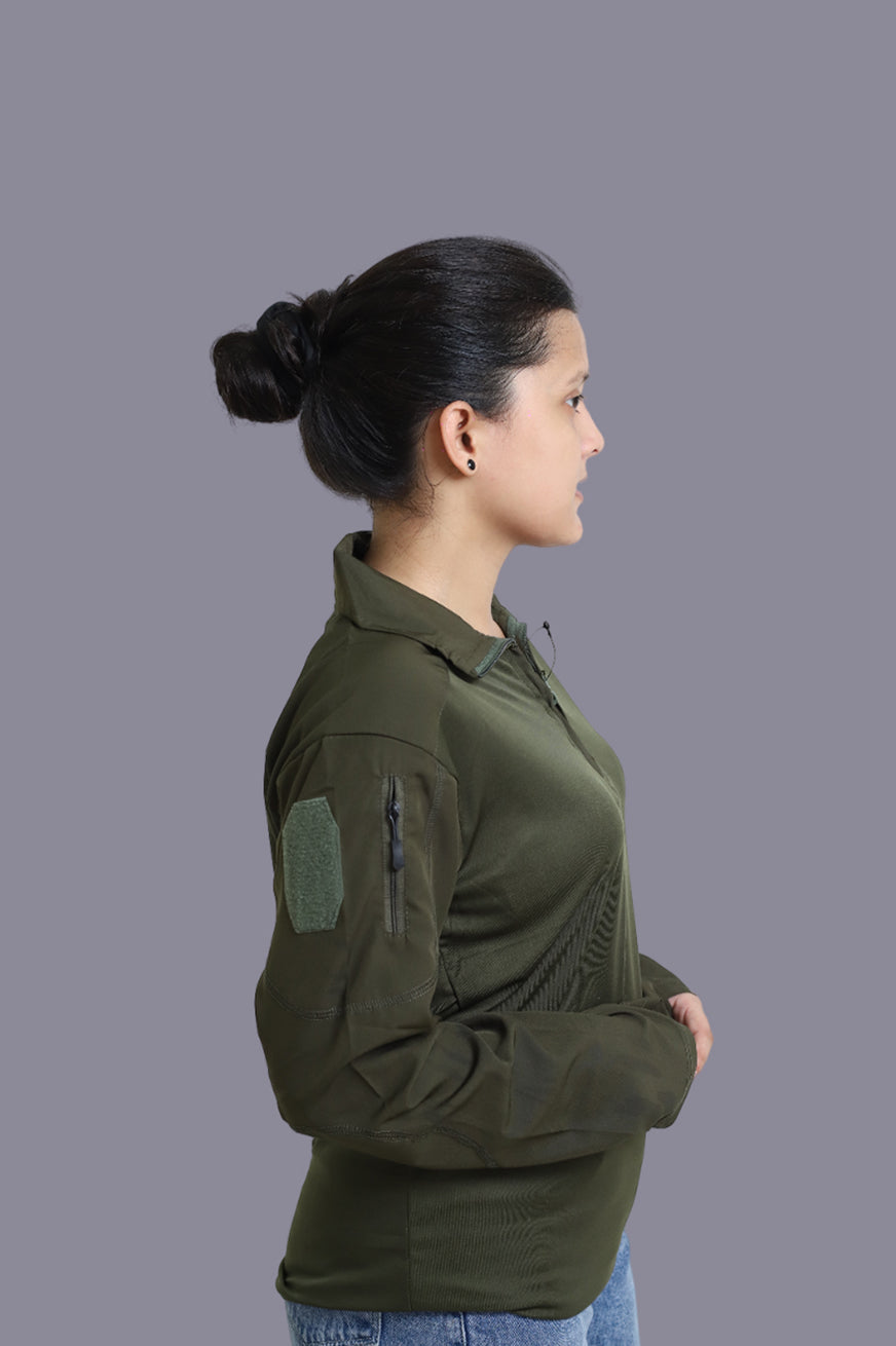 OG Full Sleeve Olive Sports T-Shirt for Women