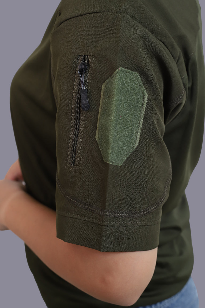 OG Half Sleeve Olive Sports T-Shirt for Women