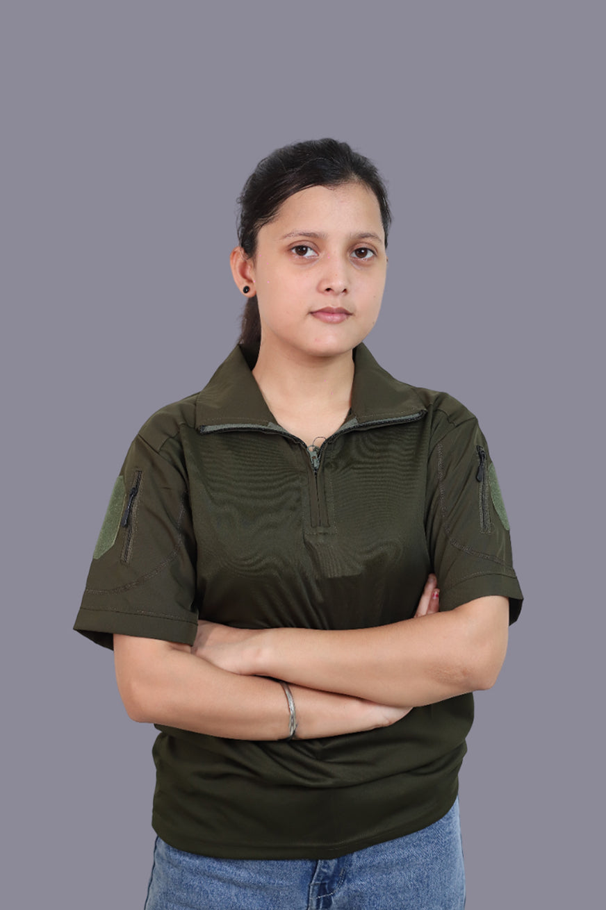 OG Half Sleeve Olive Sports T-Shirt for Women