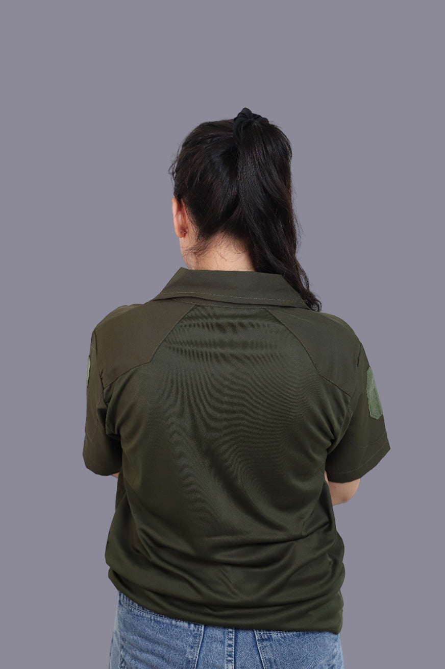OG Half Sleeve Olive Sports T-Shirt for Women