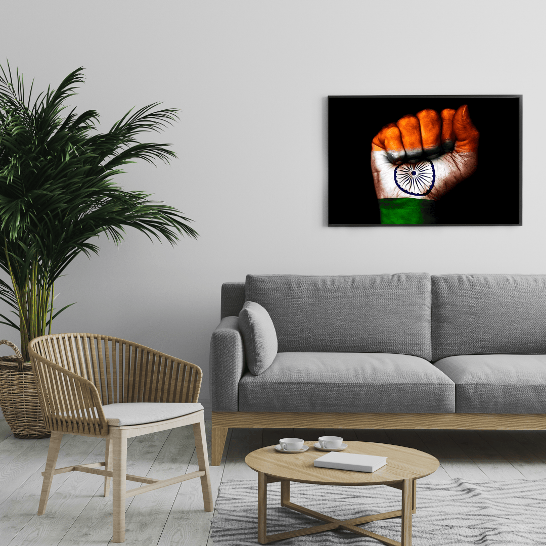 Tiranga Power Fist – Patriotic Frame