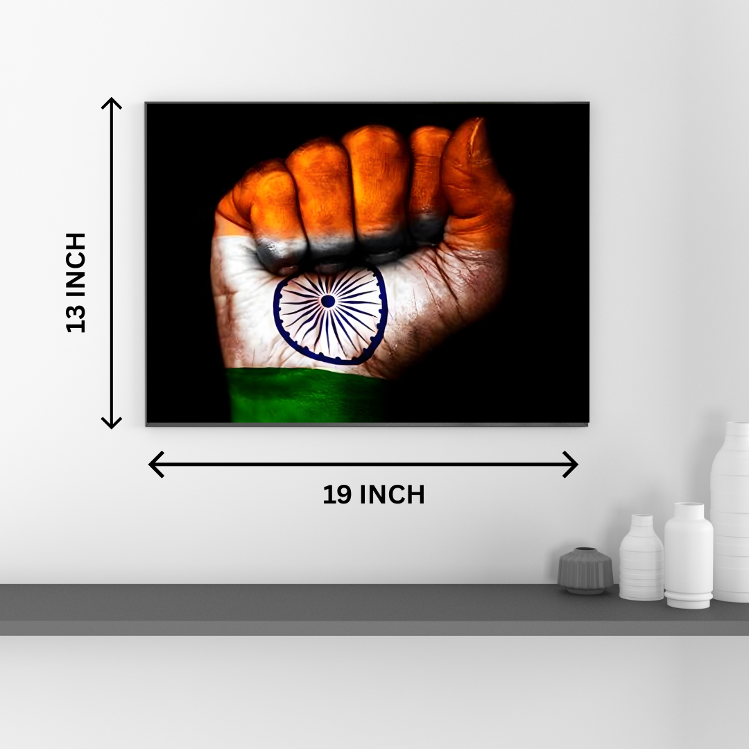 Tiranga Power Fist – Patriotic Frame