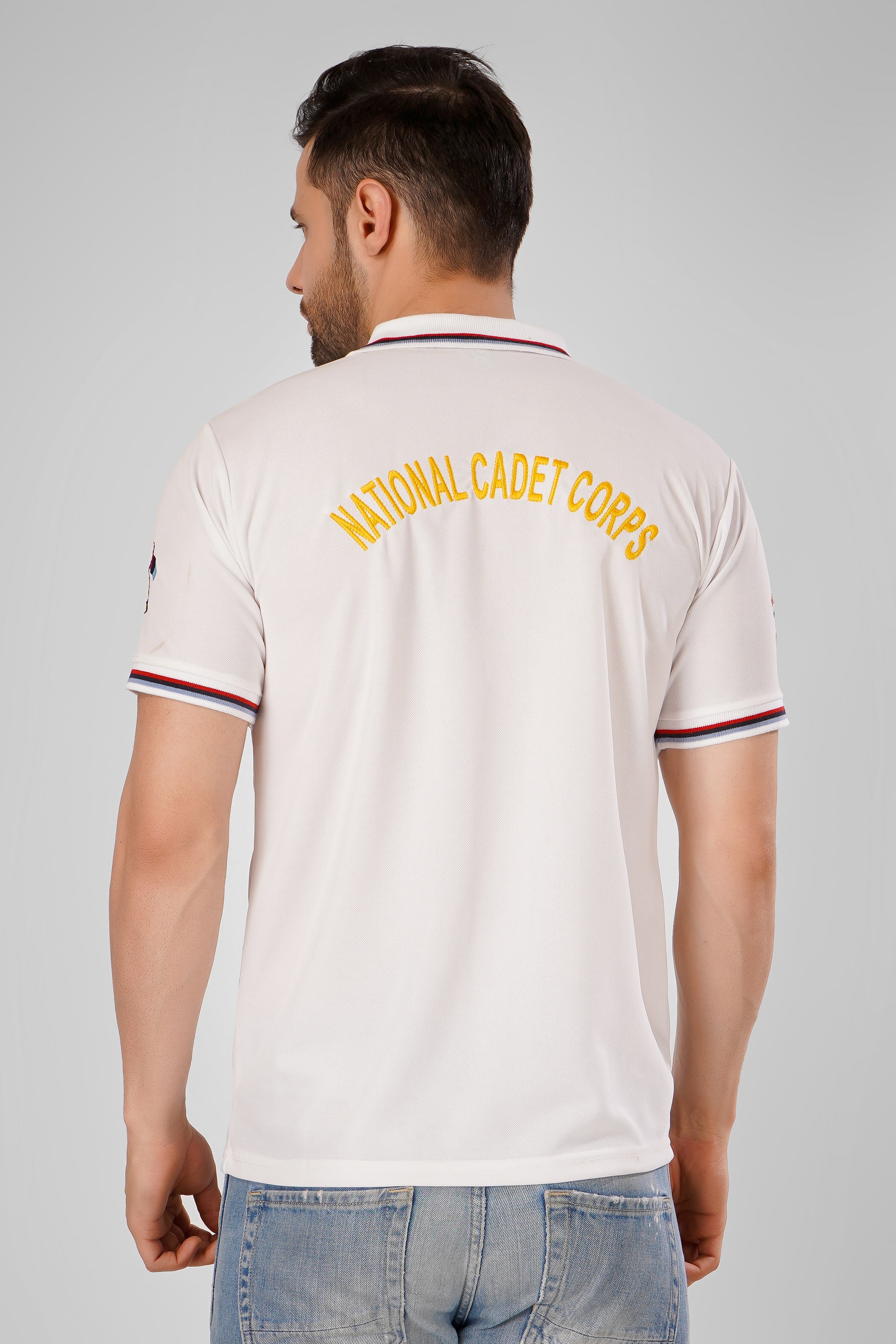NCC White T-Shirt With Indian Flag
