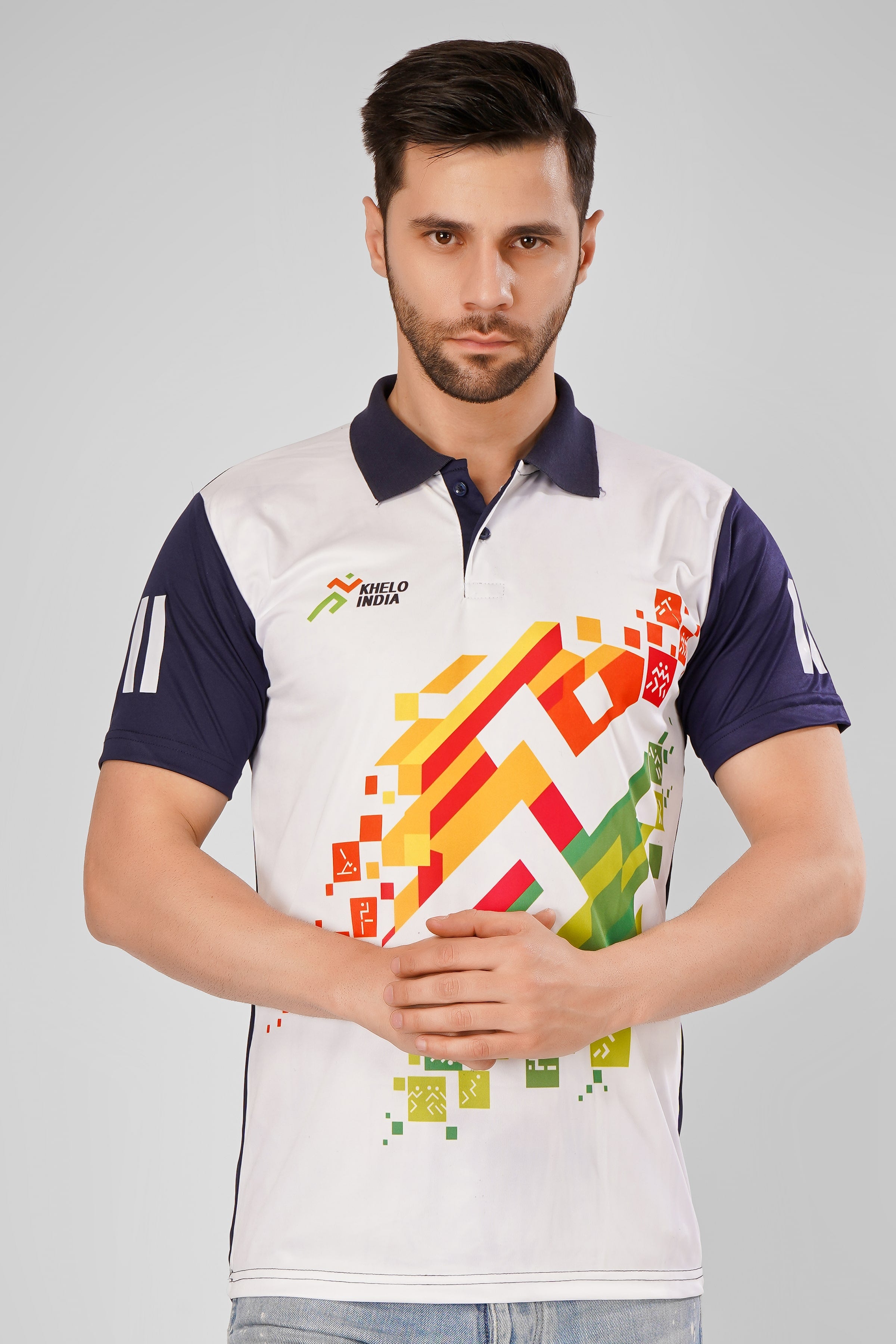 KHELO INDIA Blue Sports T-Shirt