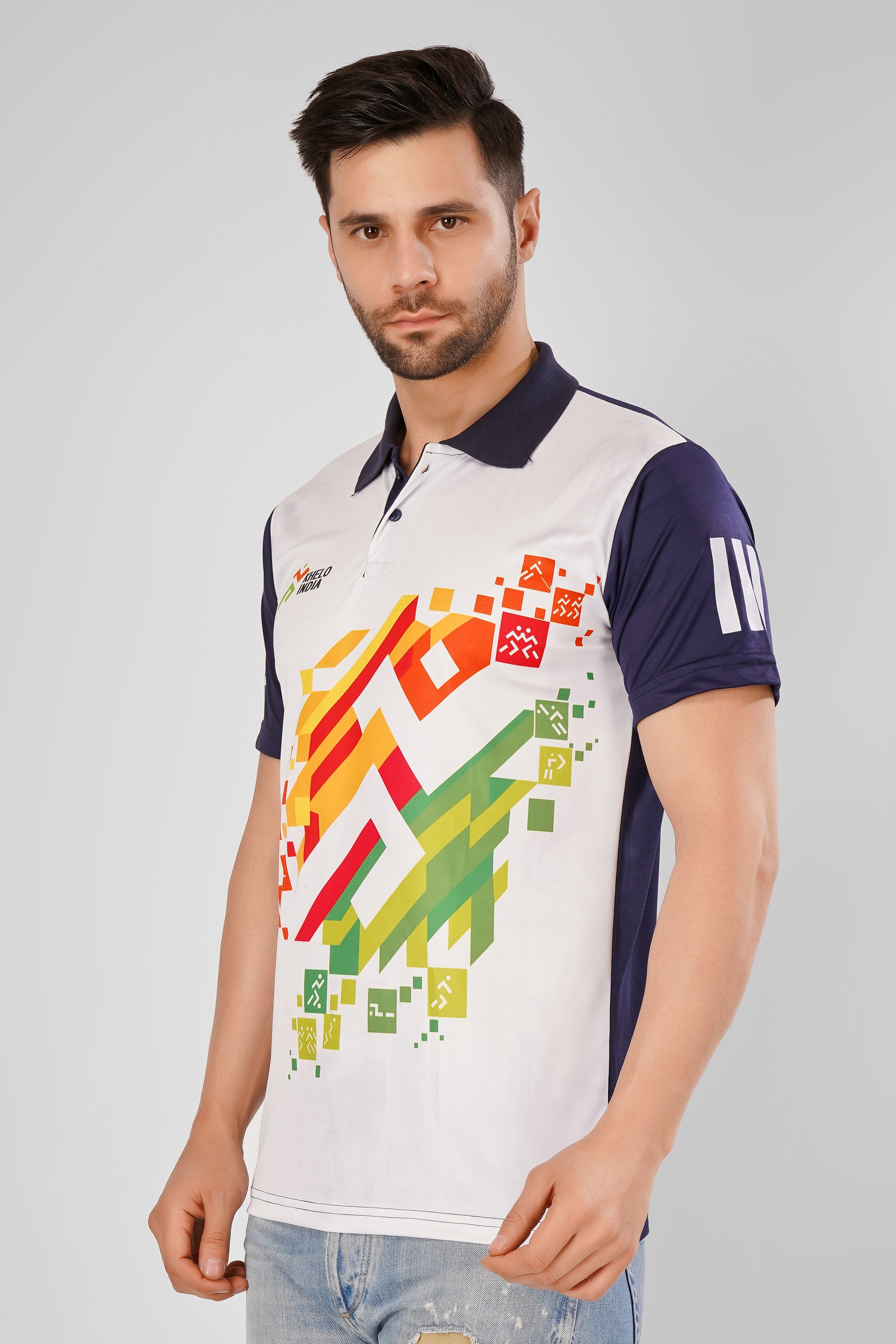 KHELO INDIA Blue Sports T-Shirt