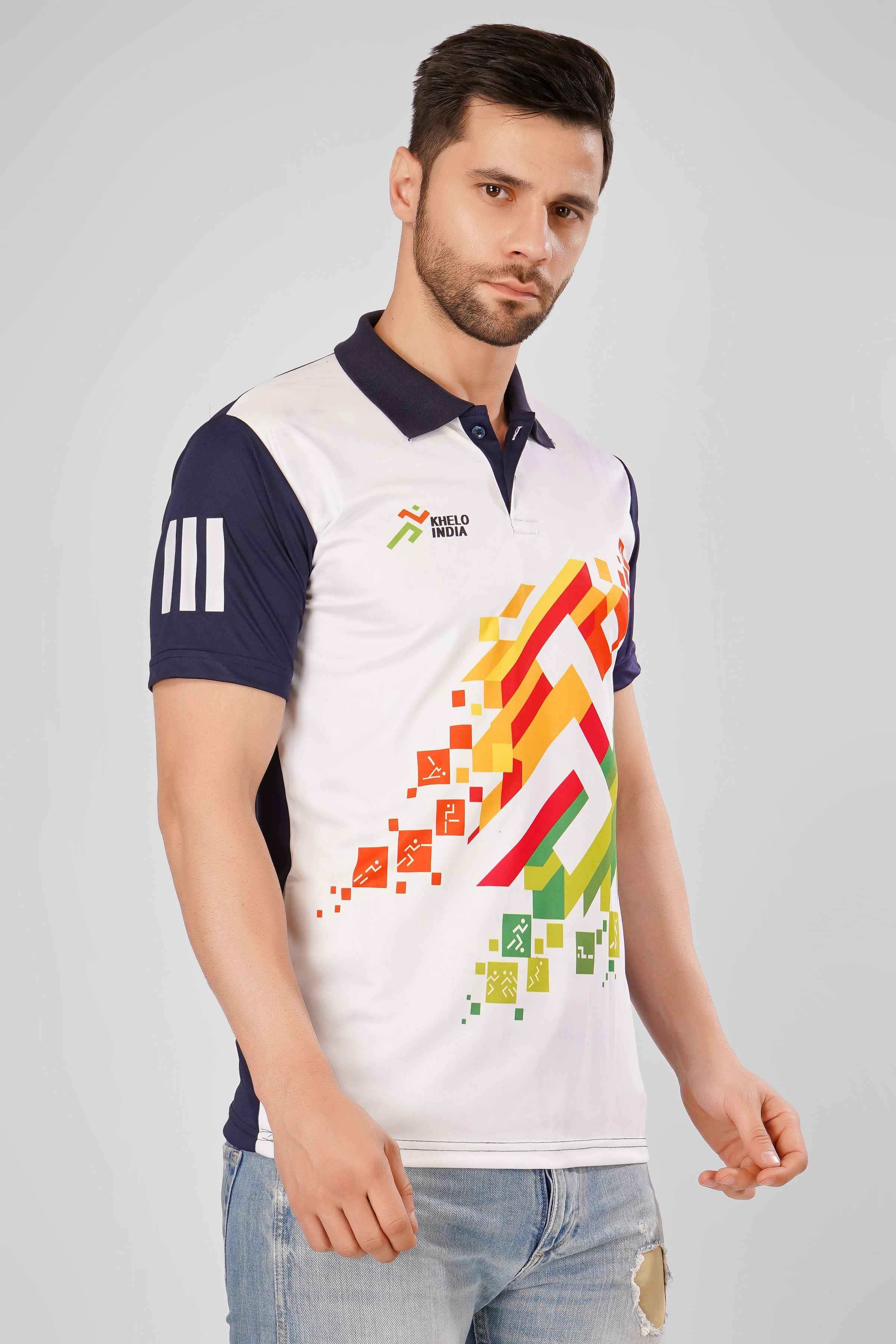 KHELO INDIA Blue Sports T-Shirt