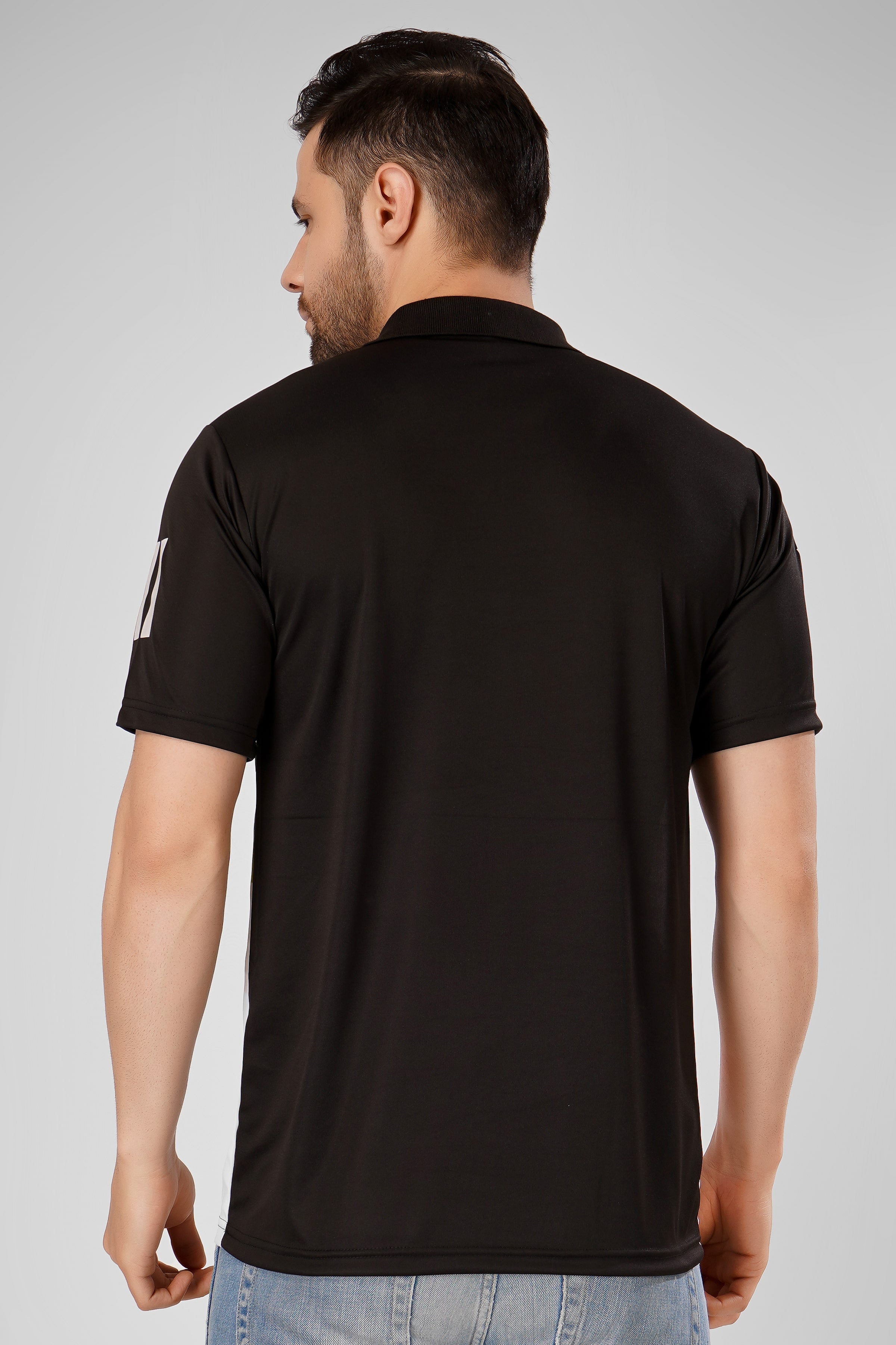 KHELO INDIA Black White Sports T-Shirts