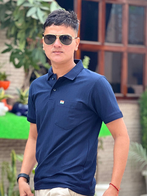 Premium Navy Blue Half Sleeve Polo T-Shirt