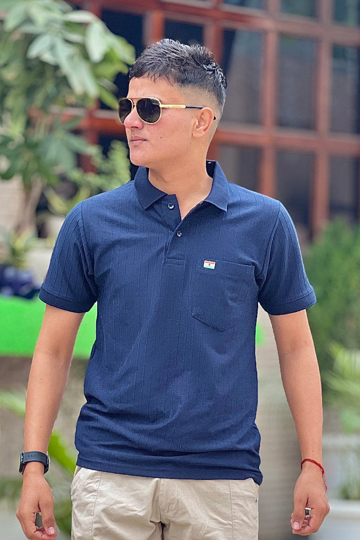 Premium Navy Blue Half Sleeve Polo T-Shirt