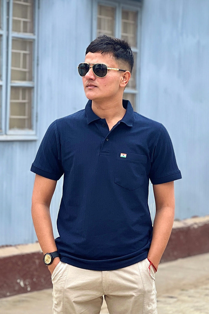 Premium Navy Blue Half Sleeve Polo T-Shirt