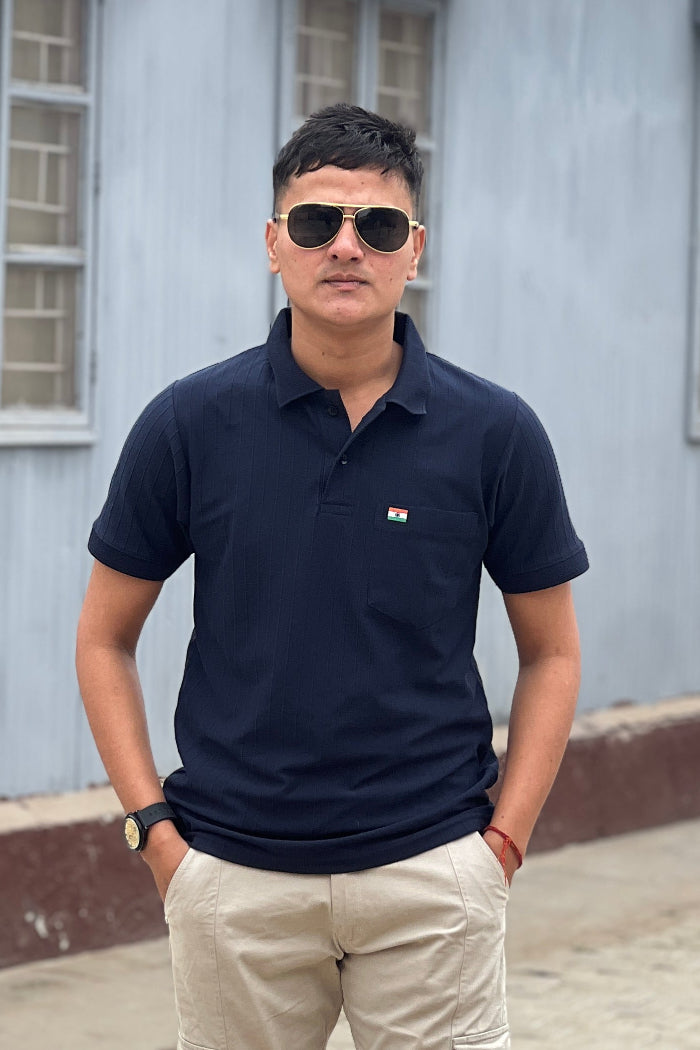Premium Navy Blue Half Sleeve Polo T-Shirt