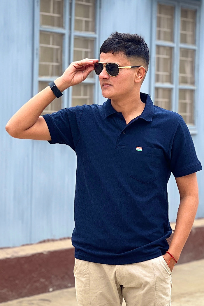 Premium Navy Blue Half Sleeve Polo T-Shirt