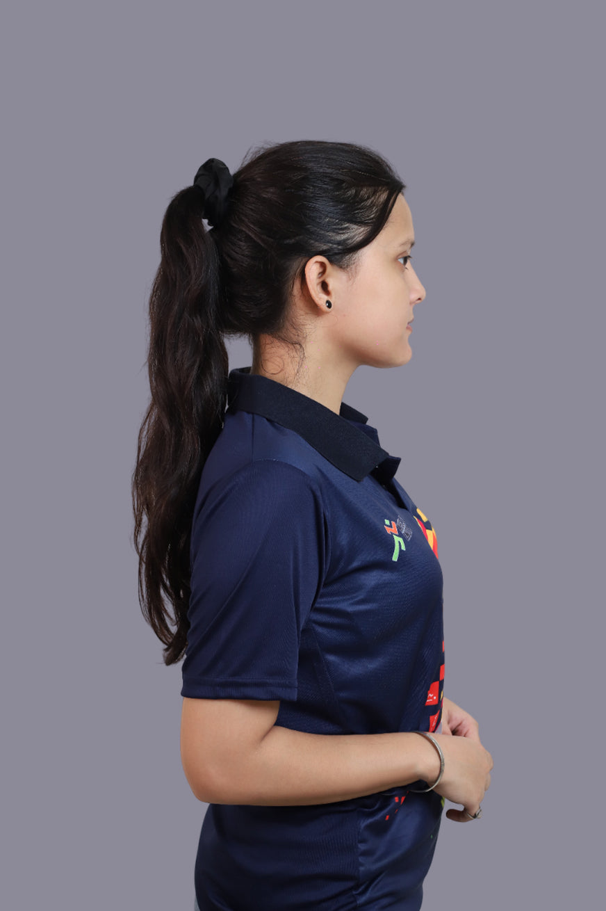 Khelo India Full Blue T-Shirt for Women