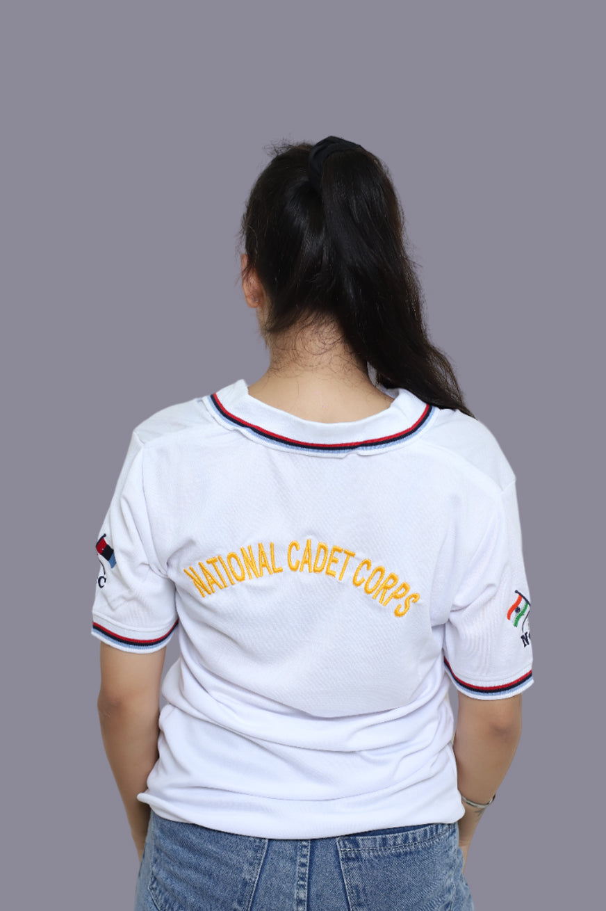 NCC White T-Shirt With Indian Flag for Women