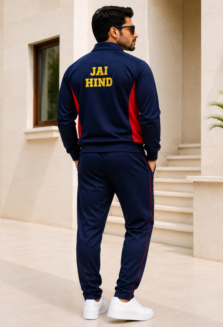 Premium Track Suit – Blue Red with Indian Flag