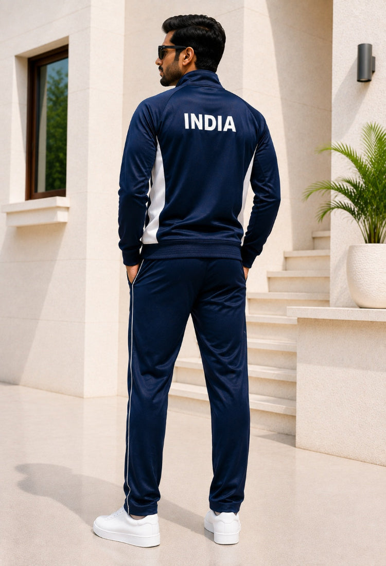 Premium Track Suit – Blue White with Indian Flag