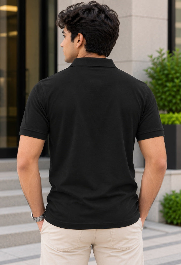 Maa Bharat Premium Black Polo T-Shirt